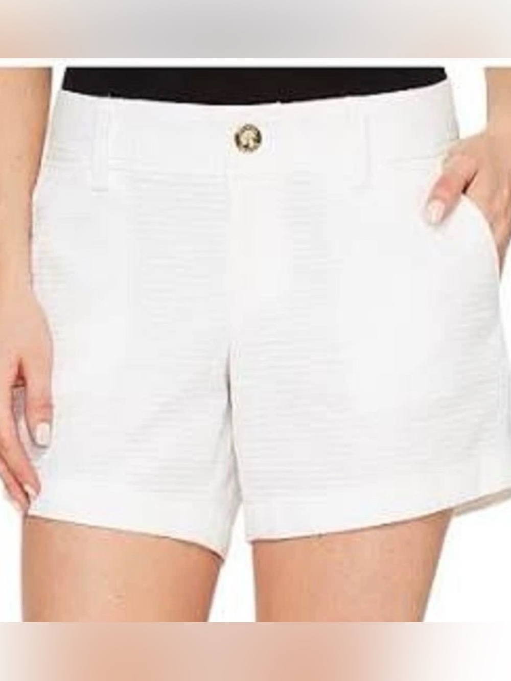 Lilly Pulitzer Callahan Shorts in Resort White, featuring a textured weave